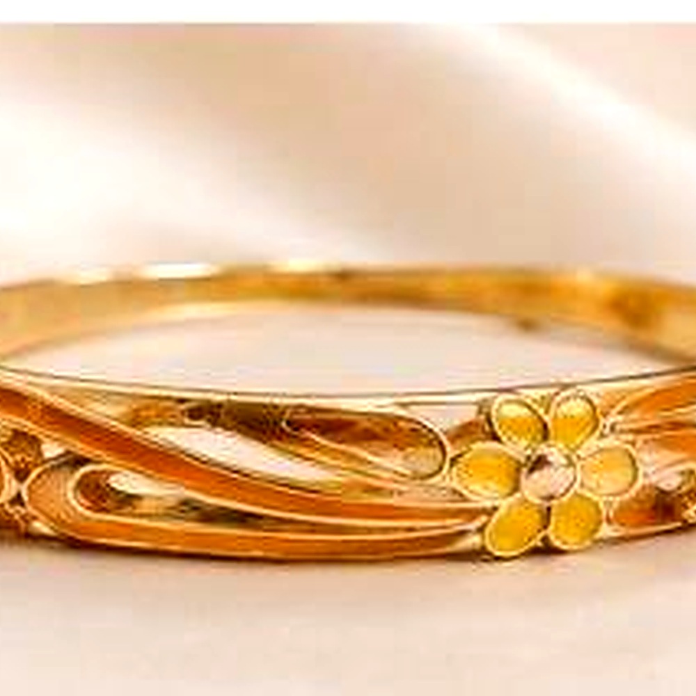 Bracelet Yasmine — Émail Fleuri — Ambre