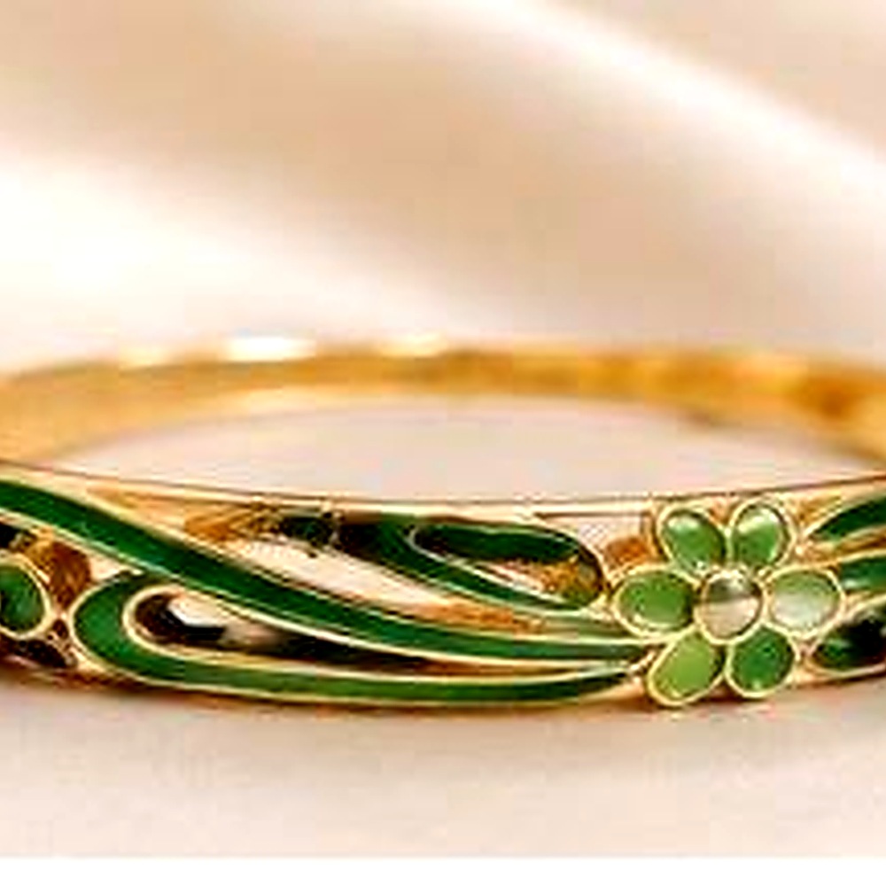 Bracelet Yasmine — Émail Fleuri — Emeraude