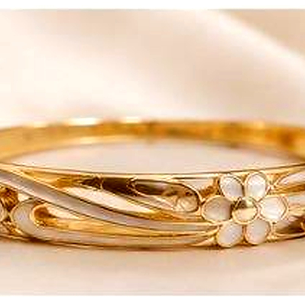 Bracelet Yasmine — Émail Fleuri — Ivoire