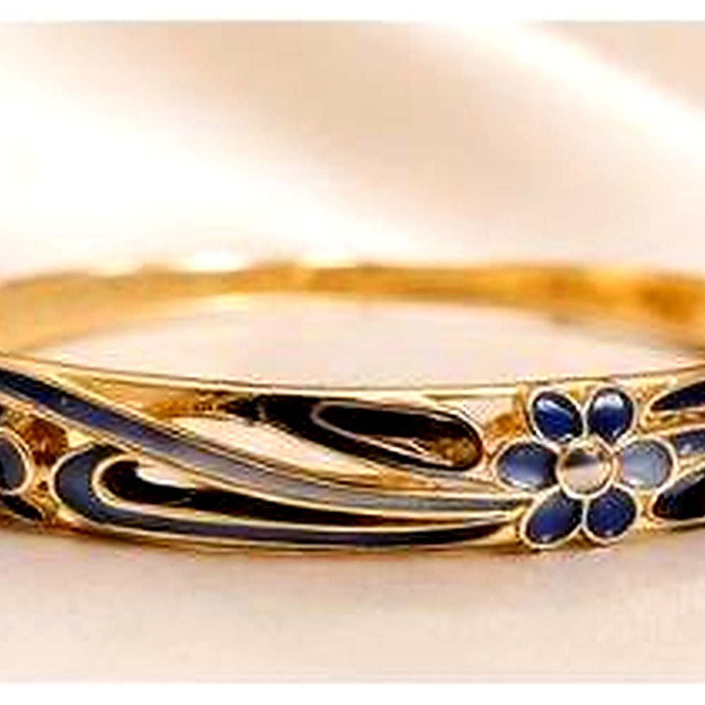 Bracelet Yasmine — Émail Fleuri — Marine