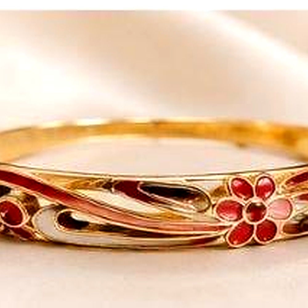 Bracelet Yasmine — Émail Fleuri — Rubis